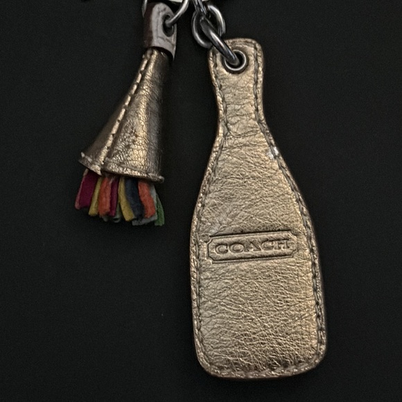 Coach Leather Champagne Bottle Fob Keychain - Picture 6 of 8